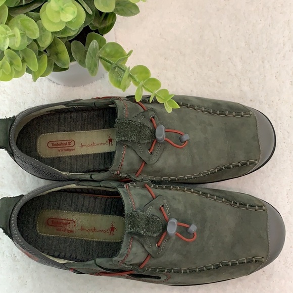 Timberland genuine leather women’s slip on shoes moss green/gray size 7.5W - Picture 5 of 12